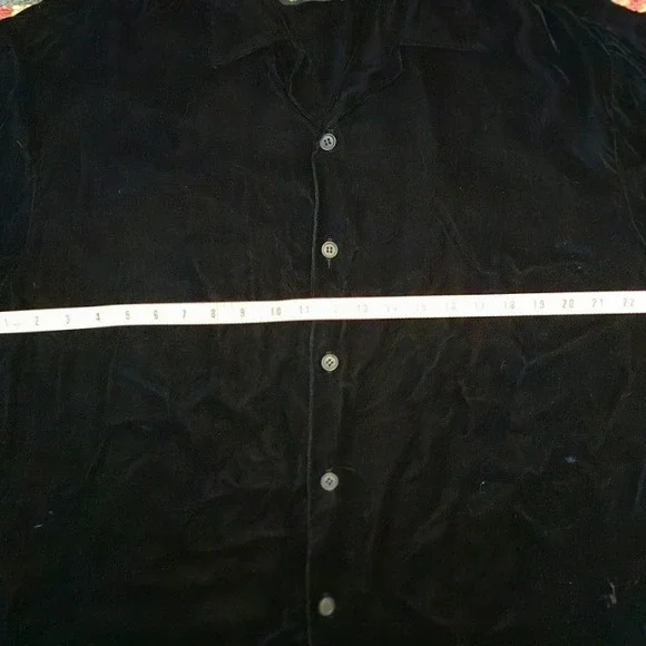 True Vtg Whimsigoth Velveteen Button Up Fairy Witchy Goth Vampy Collared Shirt - Picture 5 of 9